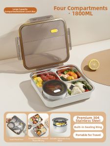 YOULUNMEI | Compartmentalized Stainless Steel Bento Box