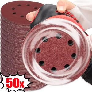 50Pcs 125mm Sanding Discs Round Shape Sandpaper for Wood Metal Wall Polishing 8 Hole Sander Polishing Pad 80-2000 Grits