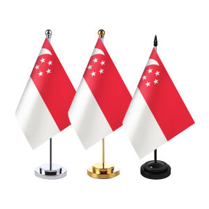Office Desk Flag Stand Indoor Single Pole Banner Display Decorative Item Meeting Room Decoration National Flag Ornament