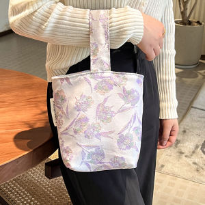 Ins Small Size Exquisite Hand Bag Portable Bucket Bag Niche Style Vegetable Basket Baby Diaper Bag Commuter Bag Walking Mobile Phone Bag