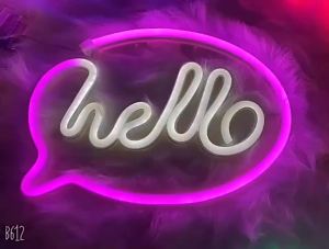 Hello LED Neon Sign USB Powered Neon Signs Night Light 3D Wall Art & Game Room Bedroom Living Room Business Bar Decor Lamp Signs