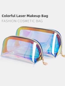 Premium Laser Cut Transparent Waterproof Makeup Bag Portable Shower Kit Cosmetic Storage Bag PVC Material Durable for Everyone