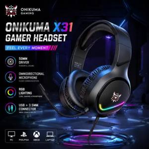 ONIKUMA | Tai Nghe Chơi Game Có Dây ONIKUMA X31 Loa Động 50mm Có Đèn RGB Mic Có Thể Điều Chỉnh Cho Máy Tính Xách Tay PC - Tai Nghe Chuyên Nghiệp