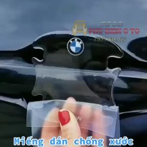 Bộ 10 Miếng Dán Silicon Chống Xước Hõm Cửa Tay Nắm Cửa Gương Có Logo Hãng Xe