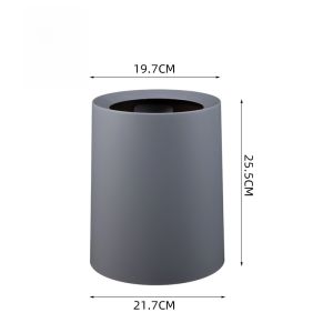 Modern Minimalist Home Trash Can with Lid for Living Room Bathroom Bedroom Hotel Paper Basket Luxury Lightweight round Bucket Shape