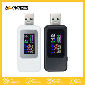 Aumopro 10in1 TYPE-C/Thiết bị kiểm tra USB DC Vôn kế kỹ thuật số amperimetro Đồng hồ đo điện áp Amp Volt Ampe kế Detector sạc dự phòng mx18 Màu màn hình sạc dụng cụ kiểm tra Vôn kế Ampe kế