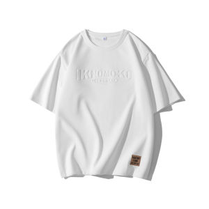 NASA Mens Short Sleeve T-Shirt Summer Thin Loose round Neck Fashionable American Brand Casual Top Polyester Fiber Antibacterial