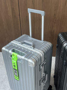 Advanced Aluminum Frame Luggage Silver Travel Suitcase 26 Inch Sports Edition Large 28 Inch Check-In Bag Trendy