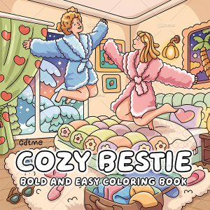 COZY BESTIE Bold-easy Patterns Coloring Book for Adults Cute Drawing Book Perfect Gift for Party and Birthday 