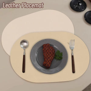 Leather Insulation Dining Table Pad Anti Scalding Heat-resistant Thickened and Waterproof Solid Color Household Placemat