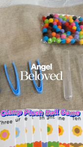 Clamp Plush Fluffy Ball Activity Set for Toddler Educational Sensory Toys for Kids Fine Motor Skills Montessori Toys