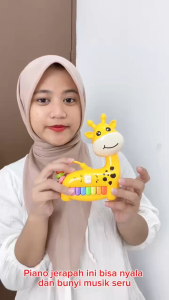 Mainan Anak GIRAFFE MUSICAL PIANO JM22376 Mainan Musik Anak Bentuk Jerapah Edukasi Lampu Lagu