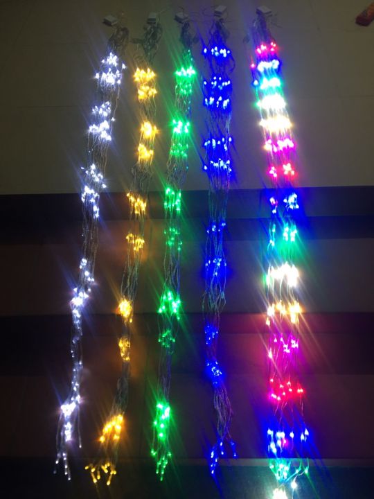 Nháy mành led thả 10 sợi 3x2m hiệu ứng mưa rơi, thác nước, trang trí ...