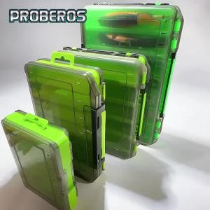 Proberos 2 Mặt Chống Thấm Nước Móc Câu Cá Mồi Đựng Di Động Mini Hộp Đựng Dụng Cụ Câu Cá Phụ Kiện