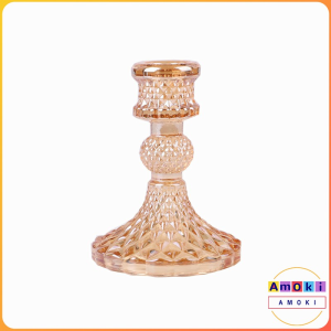 Amoki European Vintage Crystal Glass Candle Holders Romantic Ornaments Candle Holder Home Decoration
