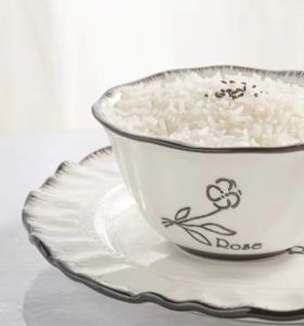 พร้อมส่ง ถ้วยพอร์ซเลน ชามเซรามิกกุหลาบดำ สไตล์นอร์ดิก รูปทรงชามอัจฉริยะ ชามซุป ชามข้าว ชามสลัด+ช้อน