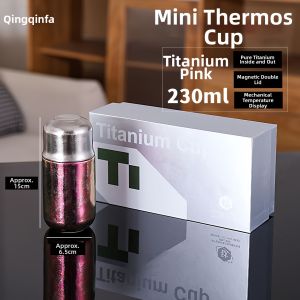 Pure Titanium Portable Mini Teapot Cup with Magnetic Double Lid