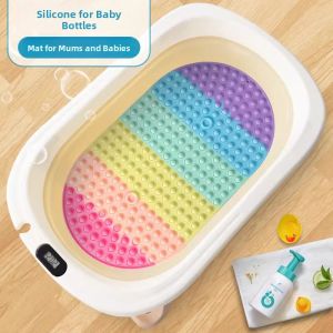 Bath Mat Anti-Slip Baby Bathing Shower Silicone Rubber Home Use Shower Foot Massager Soft Cute Cartoon Style Bathroom Mat