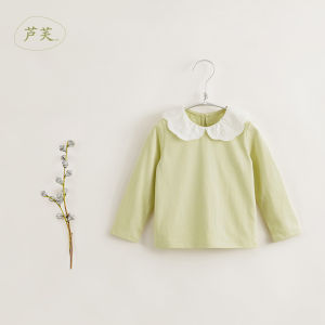 Elegant French Style Long Sleeve Pure Cotton under Shirt for Girls Spring Autumn Pattern Childrens T-shirt Marc＆Janie Brand