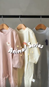 Day One 🍃 【0-24M】Cotton Long Sleeve Coverall Romper Baju Romper Lengan Panjang Bayi Kapas - Animal Paradise