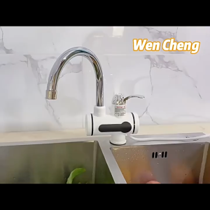 Instantaneous hot water heating and cooling dual-function electric water heater for bathroom use suitable for bathing washing and grooming. Smart digital display electric water heater faucet.