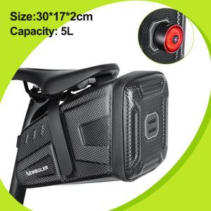NEWBOLER 5L Bicycle Saddle Bag Waterproof MTB Road Bike Saddlebags Reflective Striped Bicycle Tool Holder Bag MTB Accessories