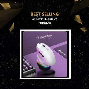 ATTACK SHARK | New! ATTACK SHARK V6 25000DPI Wireless MouseTouch Magnetic Charging Base Bluetooth Tri-Mode Connection Macro Gaming Mouse