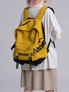 YONAIGA+ Original Korean Style Backpack Personality Travel Student Double Shoulder Bag Mens Womens Modern Neutral Style