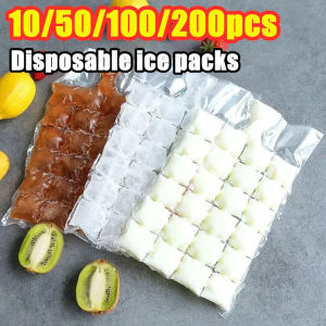【200pcs】Disposable Ice Cube Bags Stackable Easy Release Ice Cube Mold Trays Self-Seal Freezing MakerCold Ice Pack Cooler Bag for Cocktail Food Wine Disposable Ice Pack Freezer Ice Pack Self -sealed Ice Makes Edible Ice Making Box Summer DIY Drink Ice