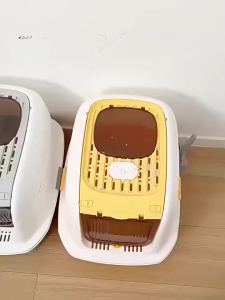 Big Large Cat Litter Box With Cover Scoop Fully Enclosed Cat Toilet Splash Proof Cat Potty Poop Tray