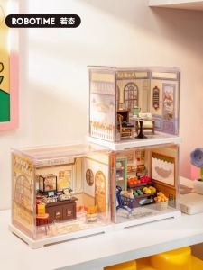 Robotime Ruolai Super World Mini Assemble DIY Handmade Cottage Model Miniature Small House Scene Building Blocks for Women