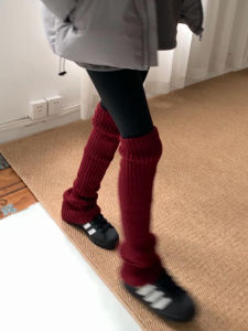 Autumn Winter Wine Red Shark Skin Patterned Socks Covers Retro Texture Rare Find Womens Footwear Accessories Shoe Laces