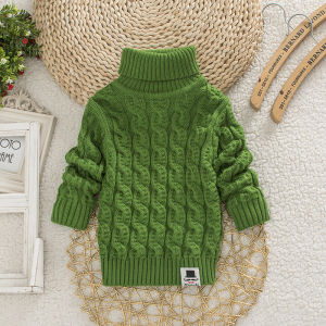 Thickened Fleece Knitted Sweater for Boys And Girls Warm Base Layer Clothes Autumn Winter New Style Childrens Knitted Shirt