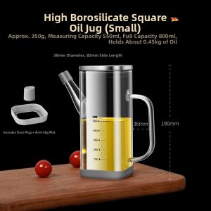 BOMANSI | Food Grade Non-Stick Leak-Proof Borosilicate Glass Oil Dispenser