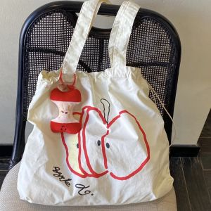 Túi Tote Thêu Hình Móng Vuốt Cỡ Lớn Túi Đi Biển Mát Mẻ Túi Xách Du Lịch Túi Xách Đi Làm Túi Xách Vải Phong Cách Hàn Quốc
