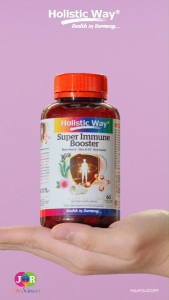 Holistic Way Super Immune Booster – Supports Immunity Daily Wellness & Antioxidant Protection with Elderberry Zinc Vitamin D3 & Echinacea — Vegetarian (60 Vegetarian Capsules per bottle)