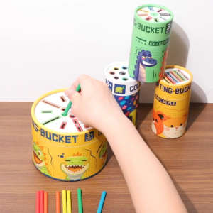 NIKO Kids Montessori Color Sorting Matching Bucket Wooden Shape Recognition Toy Early Learning Educational Game