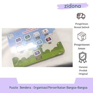 Puzzle bendera perserikatan bangsa bangsa Rabbit&Turtle Bahan MDF