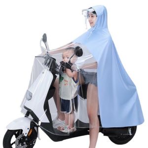 Áo mưa nửa trước trong suốt cho Mẹ và Bé che phủ toàn thân kèm kính chắn mưa