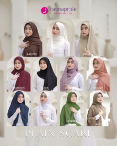 Jilbab Rauna Segiempat / Plain Scarf / Fashion Muslim / BONUS Scrunchie