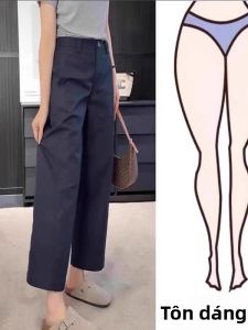 Quần dài nữ BINKAFENNY ống đứng rộng rãi cạp cao phong cách Hàn Quốc - mùa hè 2025