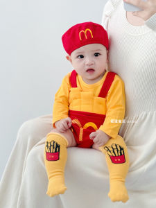 Adorable Infant Romper Suit Boy Girl Spring Clothes Cotton Polyester Full Month Hundred Days Baby Outfit Cute Overalls Onesie