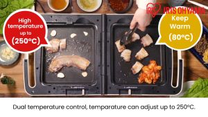 IRIS OHYAMA Double-Sided Hot Plate Grill Stir-Fried Stew Takoyaki Foldable Compact DPOL-301