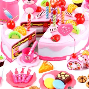 37-86PCS Birthday Cake Cutting Playset Toys Pretend Play Kitchen Educational Early Learning Montessori Toy for Toddlers Kids