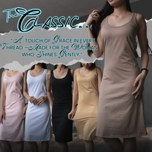 Clara Basic Midi Sleeveless Pambahay Everydaywear InnerDress Stretchy Cotton Spandex(sizes:1XS-XL)