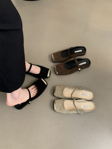 Elegant Casual Womens Mules Flat Bottom Slip-On Shoes Korean Style Soft Evening Breeze Match Skirts Low Heel Glue Adhesive Shoes