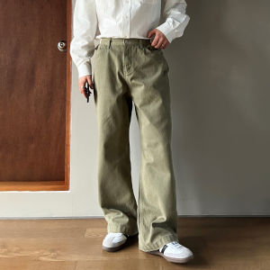DAVID&ME | Military Green Washed Straight Leg Jeans