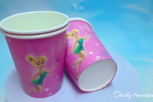 10 Pcs/pack Forest theme Tinker Bell elf disposable cutlery Eco-friendly paper cup birthday party decoration