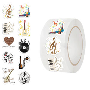 500pcs OSINE Music Vinyl Roll Stickers Roll Stickers for Parties Walls Scrapbooks Envelopes Birthday and Greeting Cards