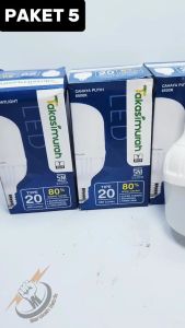 bohlam lampu led 20watt paket murah 1paket 5pcs TAKASIMURAH/ bola lampu led cahaya puth super terang